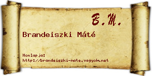 Brandeiszki Máté névjegykártya