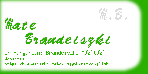 mate brandeiszki business card
